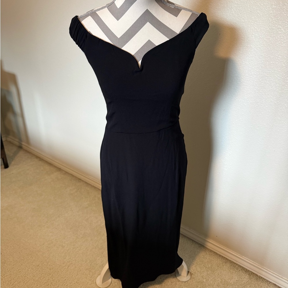 Reformation Black Cassius Midi Dress